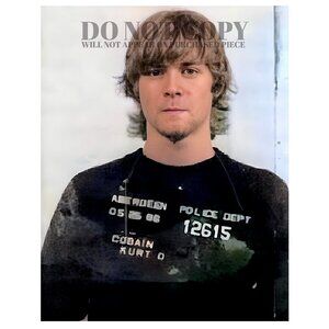 Kurt Cobain Mugshot Photograph 8 X 10 - Rare 1986 Mug Shot Portrait - Poster Art